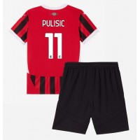 AC Milan Christian Pulisic #11 Heimtrikotsatz Kinder 2024-25 Kurzarm (+ Kurze Hosen)